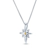 Thumbnail Image 3 of Round-Cut Citrine & White Lab-Created Sapphire North Star Necklace Sterling Silver 18&quot;