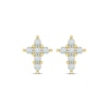 Thumbnail Image 1 of Opal Cross Earrings 10K Yellow Gold