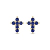 Thumbnail Image 2 of Blue Sapphire Cross Earrings 10K Yellow Gold