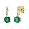 Thumbnail Image 1 of Emerald & Diamond Earrings 1/20 ct tw 10K Yellow Gold