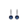 Thumbnail Image 1 of Blue Sapphire & Diamond Earrings 1/20 ct tw 10K White Gold