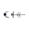 Thumbnail Image 1 of Blue Sapphire & Diamond Crescent Moon Earrings 1/20 ct tw 10K White Gold