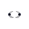 Thumbnail Image 2 of Blue Sapphire & Diamond Crescent Moon Earrings 1/20 ct tw 10K White Gold