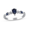 Thumbnail Image 1 of Pear-Shaped Blue Sapphire & Diamond Accent Ring 10K White Gold