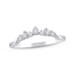 Diamond Contour Anniversary Band 1/6 ct tw 14K White Gold