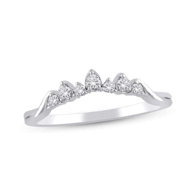 Main Image 1 of Diamond Contour Anniversary Band 1/6 ct tw 14K White Gold