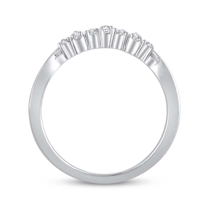 Main Image 3 of Diamond Contour Anniversary Band 1/6 ct tw 14K White Gold