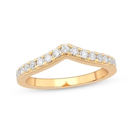 Diamond Chevron Anniversary Band 3/8 ct tw 14K Yellow Gold