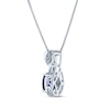 Thumbnail Image 3 of Oval & Square-Cut Lab-Created Blue Lab-Created Sapphire & White Lab-Created Sapphire Swirl Necklace Sterling Silver 18&quot;