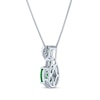 Thumbnail Image 3 of Oval & Square-Cut Lab-Created Emerald & White Lab-Created Sapphire Swirl Necklace Sterling Silver 18&quot;