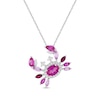 Thumbnail Image 0 of Multi-Shape Lab-Created Ruby, Pink & White Lab-Created Sapphire Crab Necklace Sterling Silver 18"