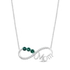 Thumbnail Image 1 of Lab-Created Emerald & White Lab-Created Sapphire &quot;Mom&quot; Infinity Necklace Sterling Silver 20&quot;