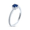 Thumbnail Image 2 of Blue Lab-Created Sapphire Solitaire Rope Ring Sterling Silver