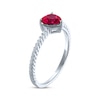 Thumbnail Image 2 of Heart-Shaped Lab-Created Ruby Solitaire Rope Ring Sterling Silver