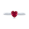 Thumbnail Image 3 of Heart-Shaped Lab-Created Ruby Solitaire Rope Ring Sterling Silver