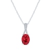 Thumbnail Image 2 of Oval-Cut Lab-Created Ruby & White Lab-Created Sapphire Gift Set Sterling Silver