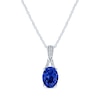 Thumbnail Image 2 of Oval-Cut Blue Lab-Created Sapphire & White Lab-Created Sapphire Gift Set Sterling Silver