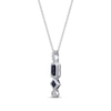 Thumbnail Image 2 of Emerald & Square-Cut Blue Sapphire, Round-Cut Diamond Necklace 1/20 ct tw 10K White Gold 18&quot;