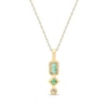 Thumbnail Image 2 of Multi-Shape Emerald & Diamond Drop Necklace 1/20 ct tw 10K Yellow Gold 18&quot;