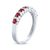 Thumbnail Image 2 of Lab-Created Ruby & White Lab-Created Sapphire Stackable Ring Sterling Silver