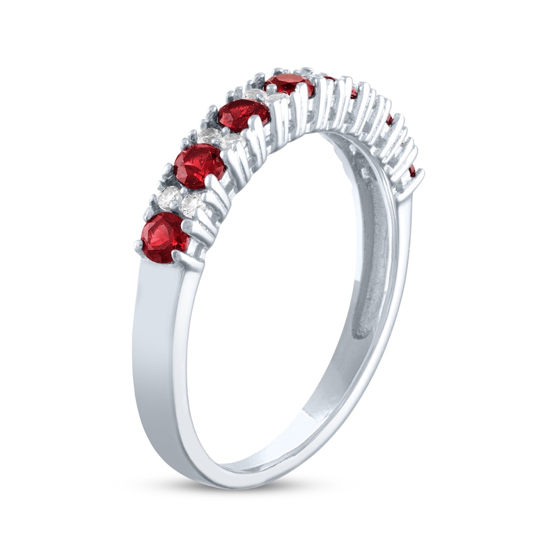 Main Image 2 of Lab-Created Ruby & White Lab-Created Sapphire Stackable Ring Sterling Silver