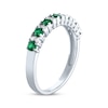 Thumbnail Image 2 of Lab-Created Emerald & White Lab-Created Sapphire Stackable Ring Sterling Silver