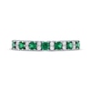 Thumbnail Image 3 of Lab-Created Emerald & White Lab-Created Sapphire Stackable Ring Sterling Silver