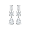 Thumbnail Image 2 of Pear, Square & Emerald-Cut White Lab-Created Sapphire Drop Earrings Sterling Silver