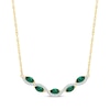 Thumbnail Image 1 of Marquise-Cut Lab-Created Emerald & Diamond Smile Necklace 1/5 ct tw 10K Yellow Gold 18&quot;