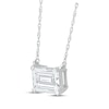 Thumbnail Image 1 of Emerald-Cut White Lab-Created Sapphire Necklace Sterling Silver 18"