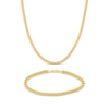 Thumbnail Image 0 of Semi-Solid Miami Cuban Curb Chain Necklace & Bracelet Set 10K Yellow Gold
