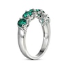 Thumbnail Image 2 of Lab-Created Emerald Five-Stone Ring Sterling Silver