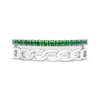 Thumbnail Image 3 of Lab-Created Emerald & Chain Link Faux Stack Ring Sterling Silver