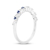 Thumbnail Image 2 of Round-Cut Blue Lab-Created Sapphire & Marquise-Cut White Lab-Created Sapphire Ring Sterling Silver