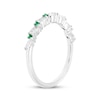 Thumbnail Image 2 of Round-Cut Lab-Created Emerald & Marquise-Cut White Lab-Created Sapphire Ring Sterling Silver