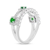 Thumbnail Image 2 of Lab-Created Emerald & White Lab-Created Sapphire Faux Stack Ring Sterling Silver