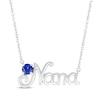 Thumbnail Image 1 of Blue Lab-Created Sapphire &quot;Nana&quot; Necklace Sterling Silver 18”