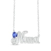 Thumbnail Image 2 of Blue Lab-Created Sapphire &quot;Nana&quot; Necklace Sterling Silver 18”