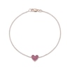 Thumbnail Image 1 of Lab-Created Ruby Heart Bracelet 10K Rose Gold 7.25&quot;