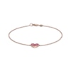 Thumbnail Image 2 of Lab-Created Ruby Heart Bracelet 10K Rose Gold 7.25&quot;