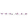 Thumbnail Image 3 of Emerald-Cut Pink Lab-Created Sapphire & White Lab-Created Sapphire Link Bracelet Sterling Silver 7.25&quot;