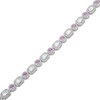 Thumbnail Image 2 of Emerald-Cut White Lab-Created Sapphire & Round-Cut Pink Lab-Created Sapphire Bracelet Sterling Silver 7.25"