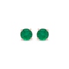 Thumbnail Image 2 of Lab-Created Emerald Solitaire Stud Earrings 10K Rose Gold