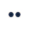 Thumbnail Image 1 of Blue Lab-Created Sapphire Solitaire Stud Earrings 10K Yellow Gold