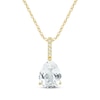 Thumbnail Image 1 of Pear-Shaped White Lab-Created Sapphire teardrop Necklace 10K Yellow Gold 18&quot;