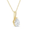 Thumbnail Image 2 of Pear-Shaped White Lab-Created Sapphire teardrop Necklace 10K Yellow Gold 18&quot;