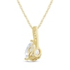 Thumbnail Image 3 of Pear-Shaped White Lab-Created Sapphire teardrop Necklace 10K Yellow Gold 18&quot;