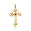 Thumbnail Image 3 of Oval-Cut Blue Sapphire Cross Charm 14K Yellow Gold