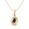 Thumbnail Image 2 of Oval-Cut Blue Sapphire & Diamond Necklace 1/10 ct tw 10K Yellow Gold 18"