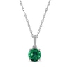 Thumbnail Image 0 of Lab-Created Emerald Solitaire Necklace 10K White Gold 18"